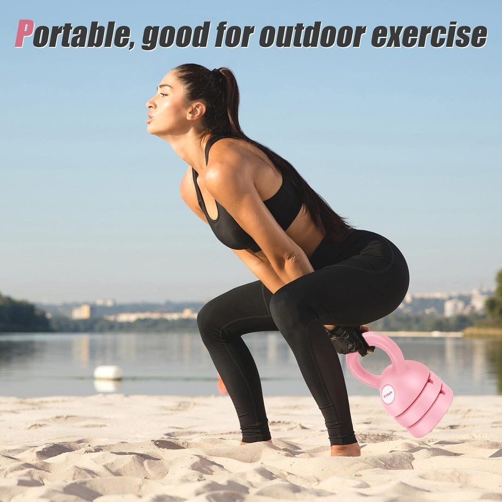 Ergonomic Adjustable Kettlebells: 5, 8, and 12lbs for Space-Saving Workouts