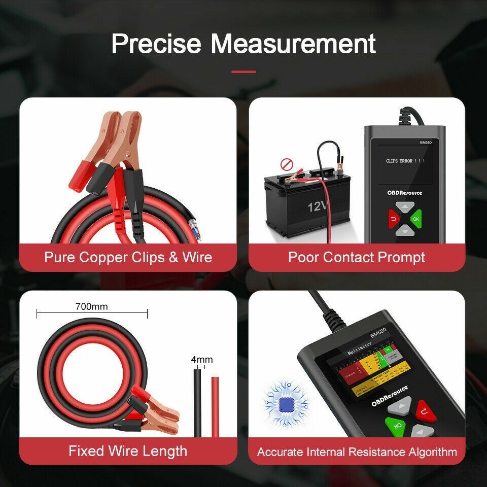 OBDResource Car Battery Tester BM580 6V 12V Auto 100-2000CCA Analyzer Tool