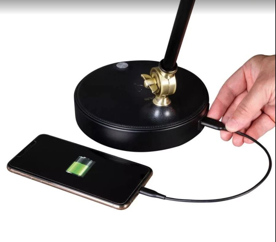 OttLite Executive Series Wireless Charging LED Desk Lamp Adjustable Modern