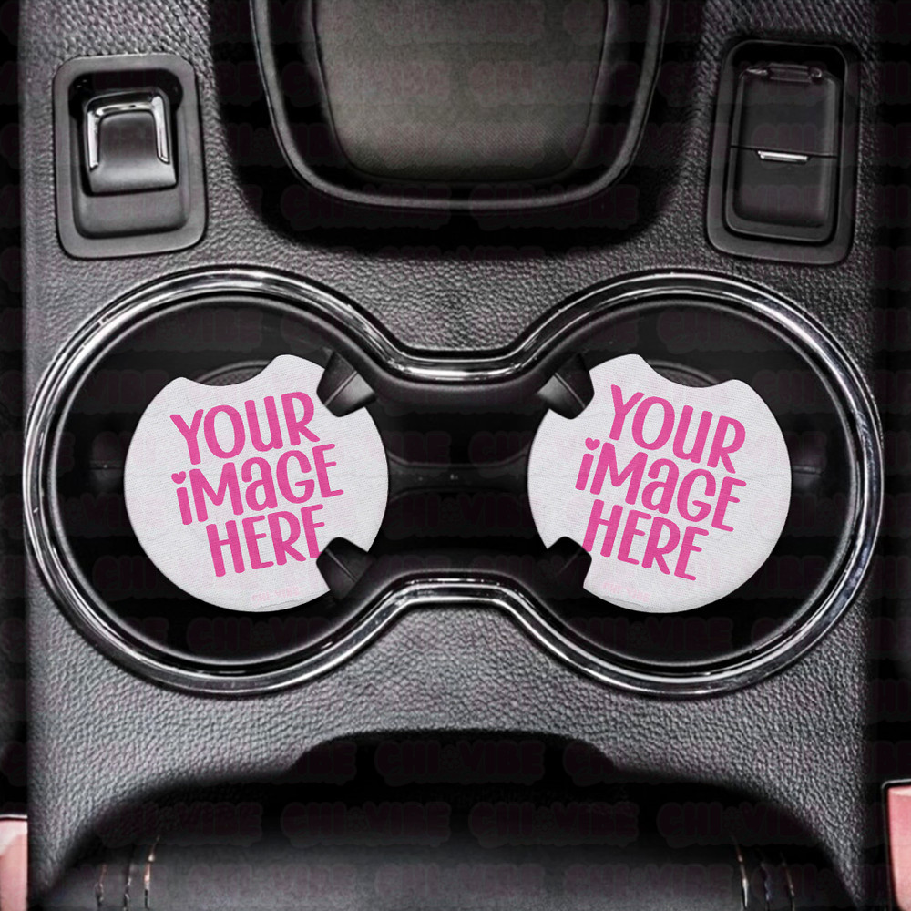 Custom Car Coasters 2pc Set Custom Handmade Cup Holder Inserts