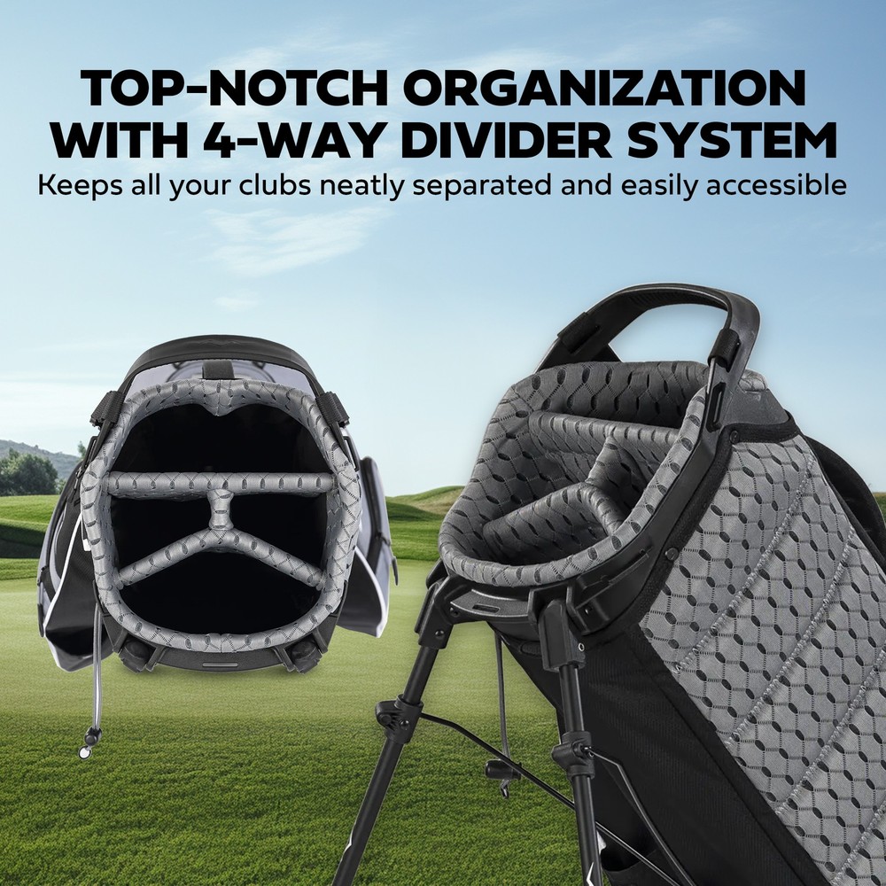 Sun Mountain ECLIPSE 3.5 4 WAY GOLF STAND BAG BLACK-NICKEL- WHITE