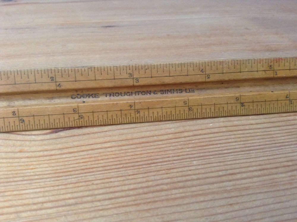 Vintage COOKE, TROUGHTON,& SIMMS LTD - Small Triangular Wooden Ruler