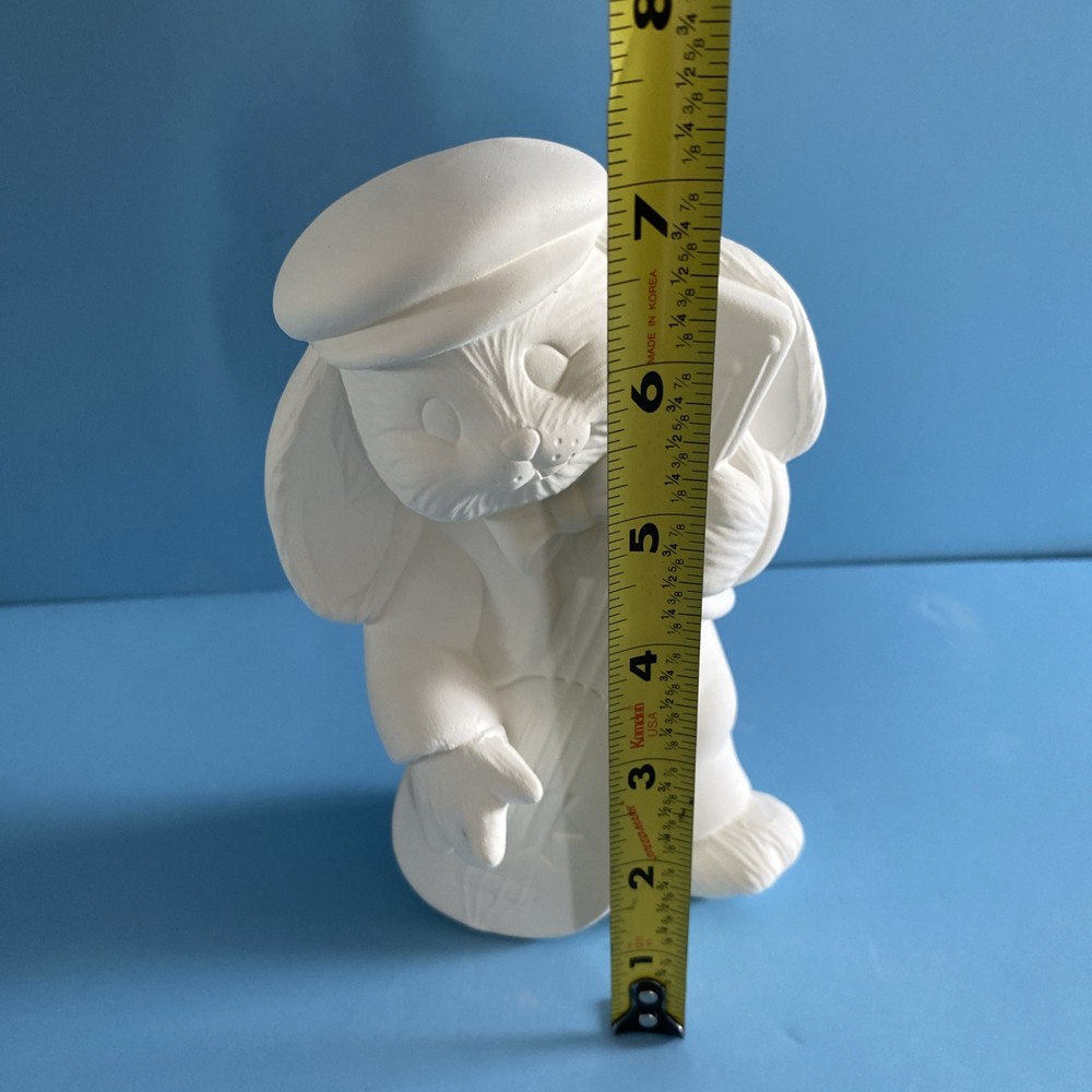 Ceramic Bisque Bunny Rabbit Playing Viola Ready To Paint For Easter