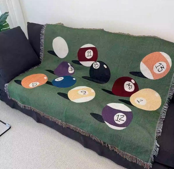 Billiard Pattern Woven Throw Blanket （51 × 63 inches）