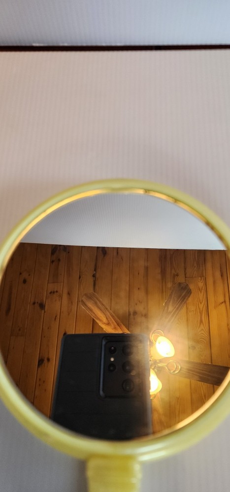 VTG Hand Mirror Celluloid or Bakelite Plastic 10"x6"