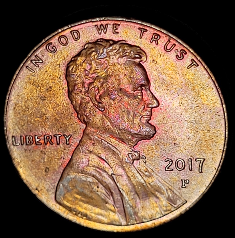 2017-P Lincoln Shield Cent Penny  "MONSTER TONED"