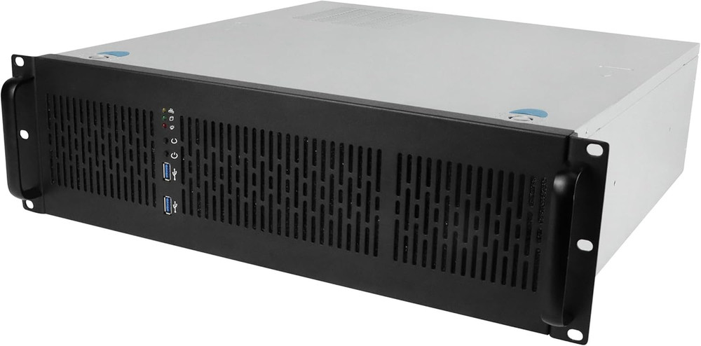 3U Rackmount Server Case, 6x 3.5" Bays, E-ATX, 2x USB 3.0, Silver/Black