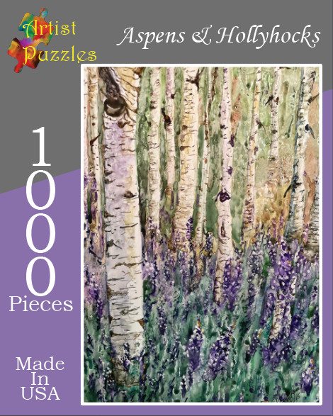 Aspens & Hollyhocks - 1000pc jigsaw puzzle