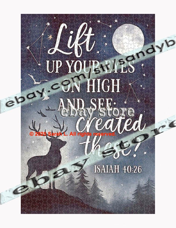 1000 piece jigsaw puzzle Isaiah Scripture Nature deer forest