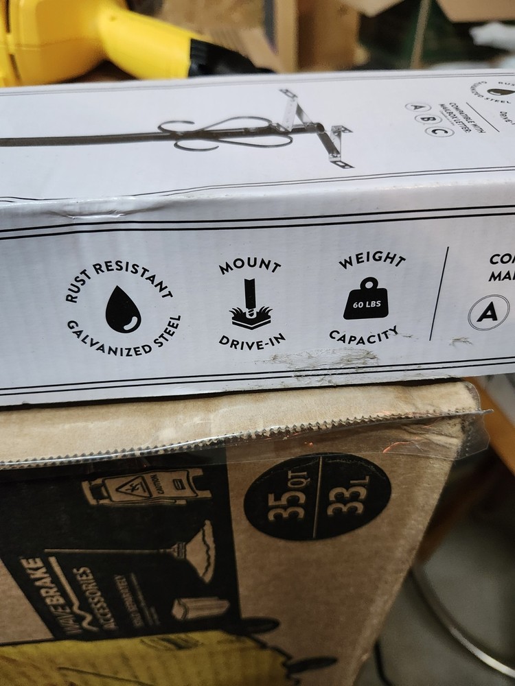 Mailbox Post Steel Decorative Scroll Top Mount In Ground Black Rust Resistant