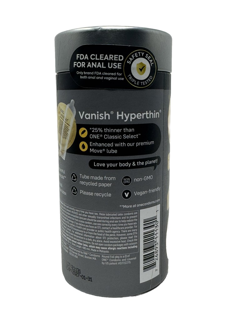 ONE Vanish Hyperthin Lubricated Latex Condoms - 12 PACK - Extra Sensitive Thin