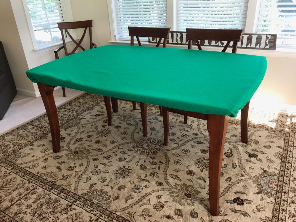 Felt poker table cover - Large kitchen table rectangle - Texas Hold Em -FS