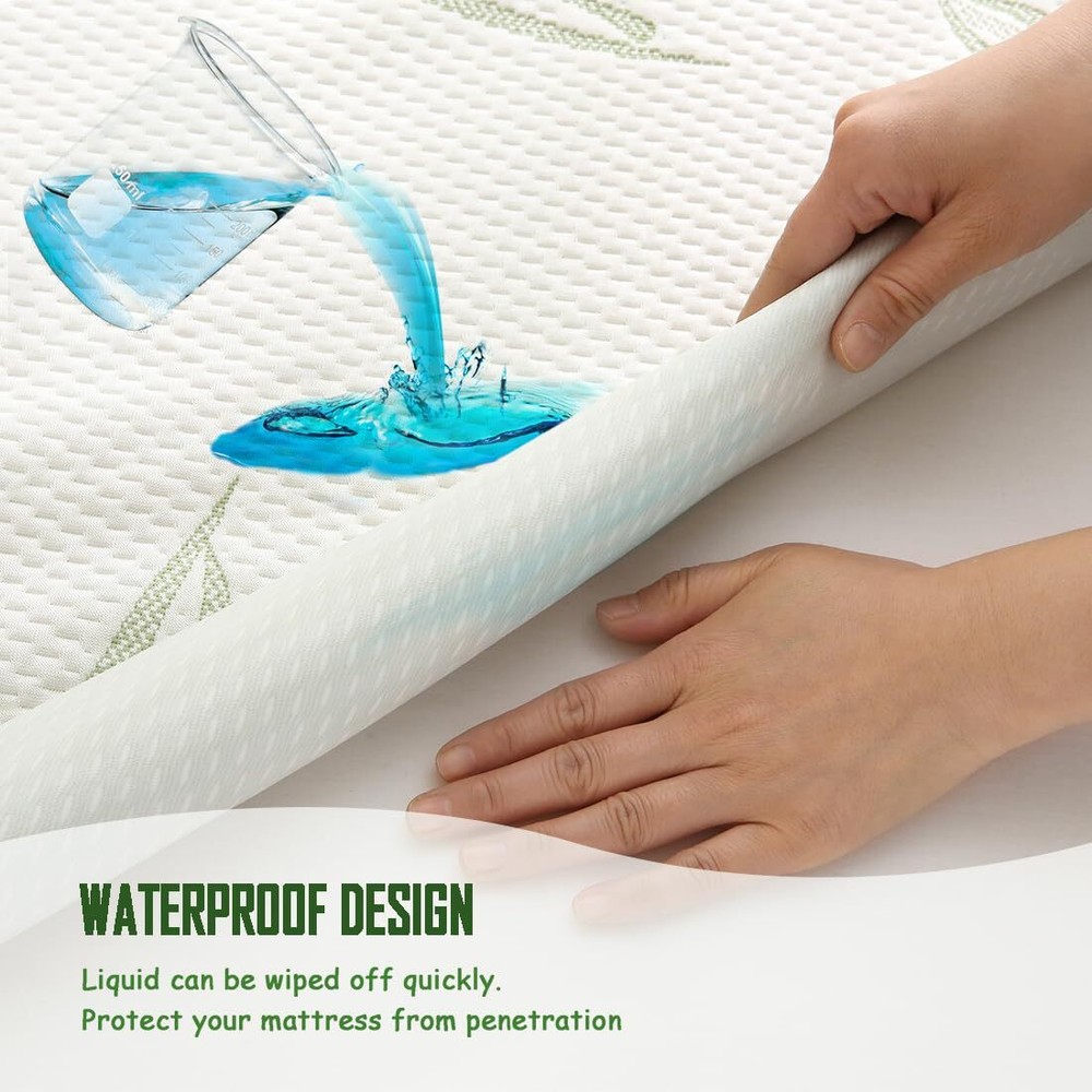 Queen Size Waterproof Mattress Protector, Premium Cooling Viscose from Bamboo...