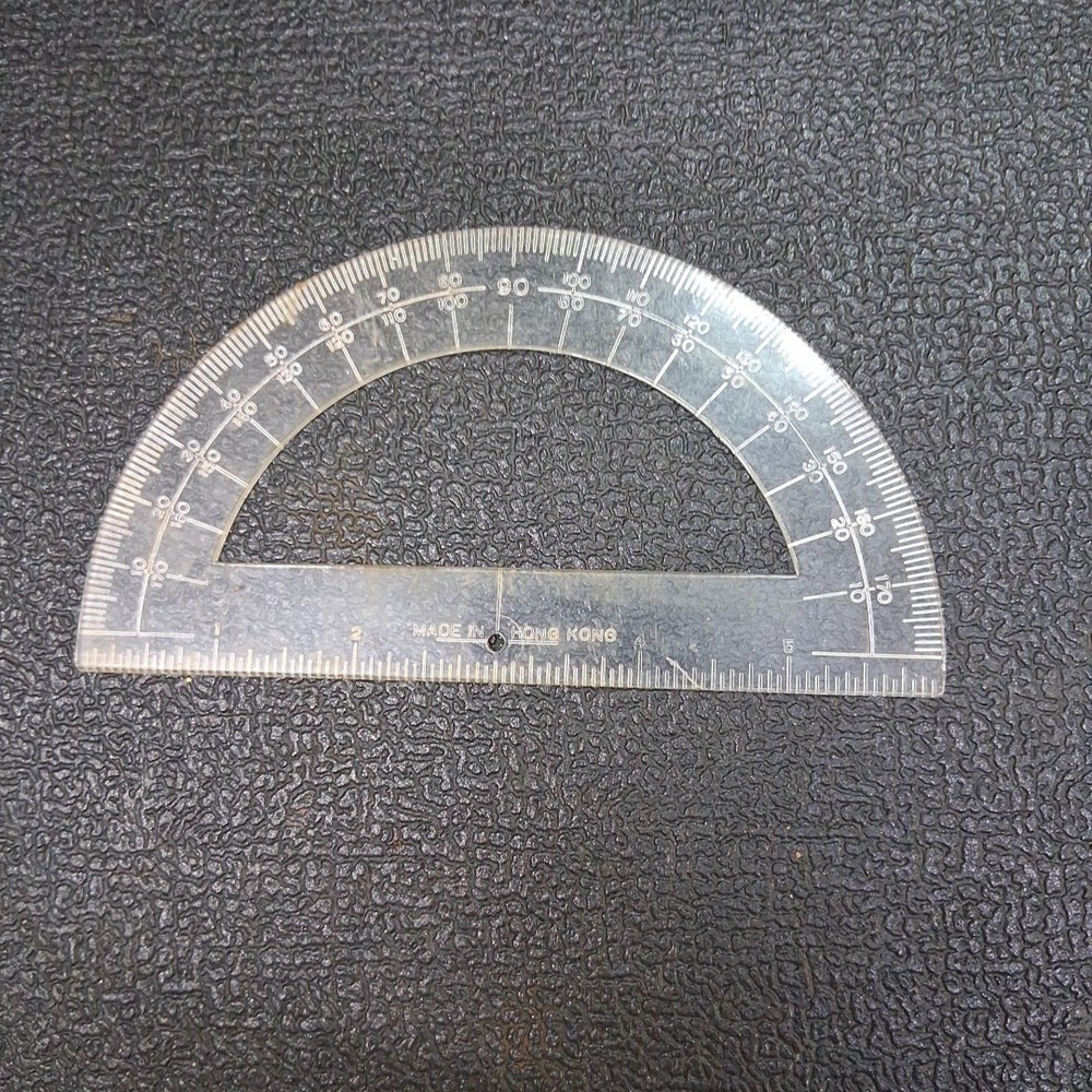Vintage Clear Plastic Angle Finder 6" Protractor Measuring Tool