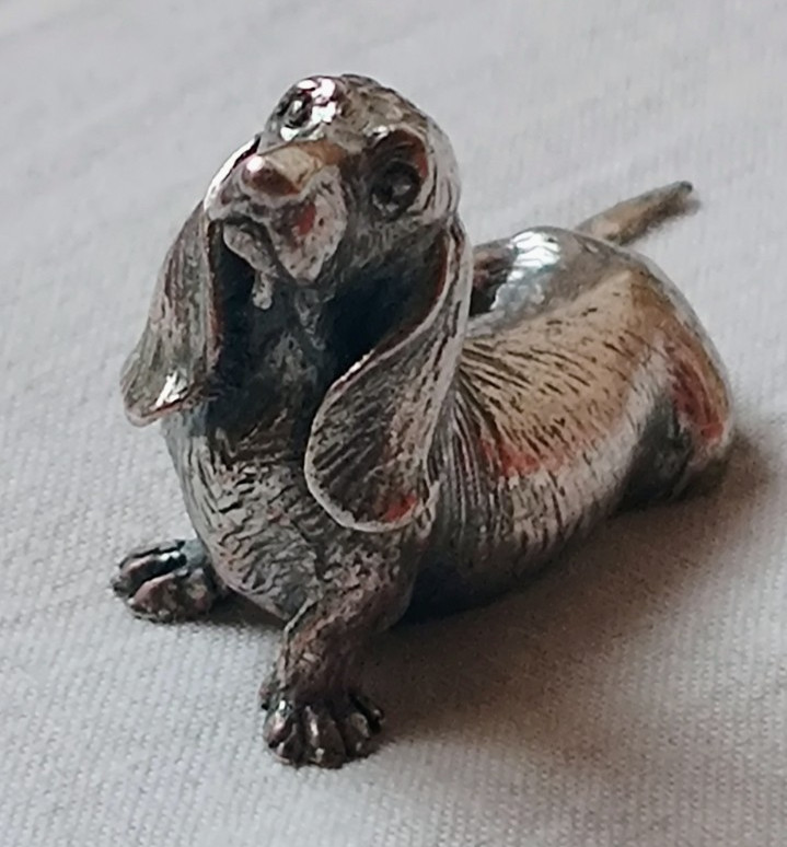 925 SILVER Miniature Cocker Spaniel Figurine