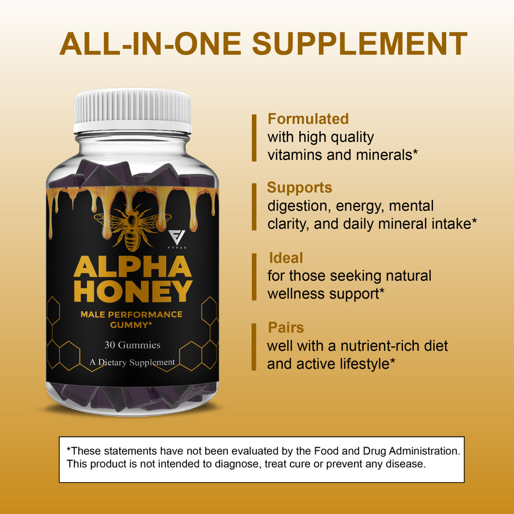 Alpha Honey Performance Gummies, AlphaHoney Supplement (30 Gummies)