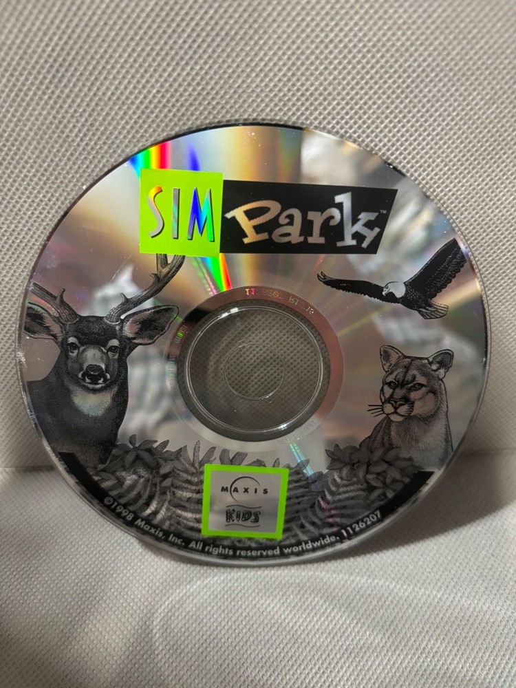 Maxis SIM Park Computer Software CD Kids Educational 1998