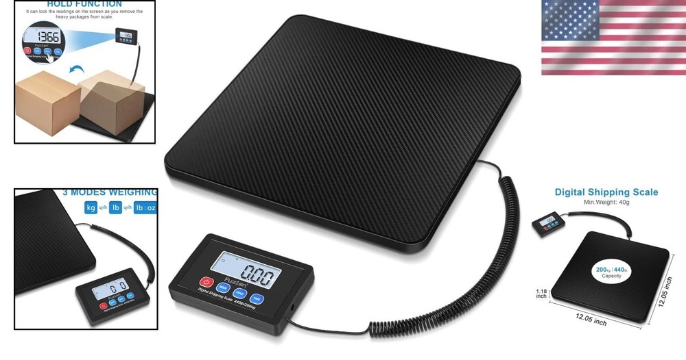 High Accuracy 440LB Digital Shipping Scale with 10g Precision - Tare Function