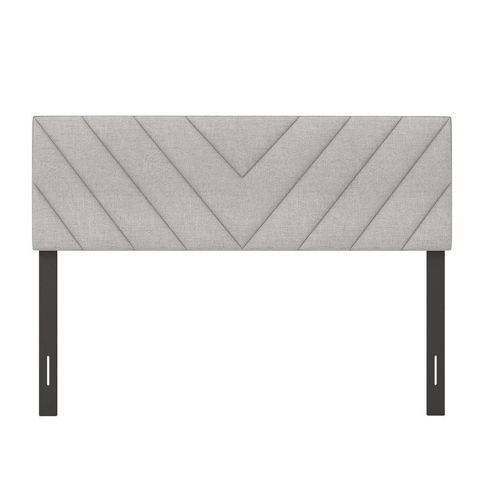 Linen Fabric Upholstered Headboard Rectangular Headboard w/ Solid Wood Legs