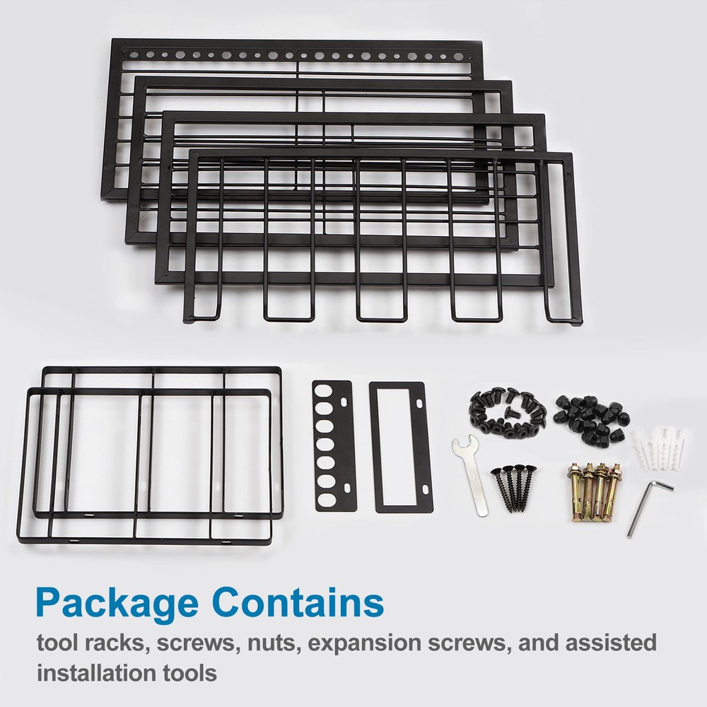 Power Tool Organizer 4 Layers 4 Drill Storage Racks Wall Mount Style Hooks