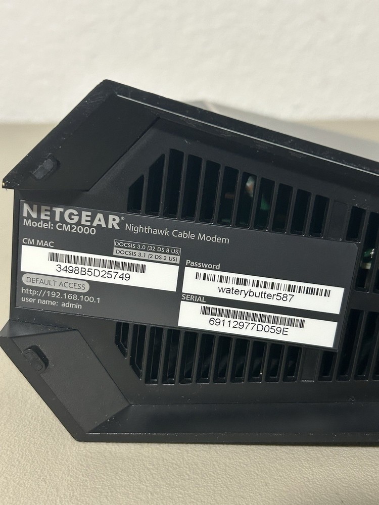 Netgear Nighthawk CM2000 2.5Gbps Cable Modem - DOCSIS 3.1