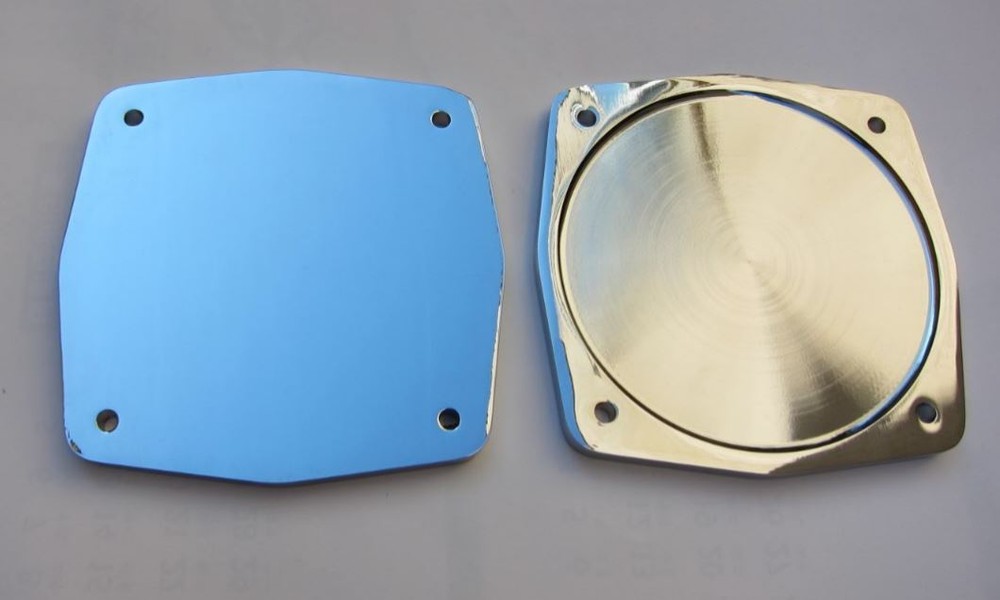 Lowrider Hydraulics backing plate, polished,chrome,shiny, 1 pack