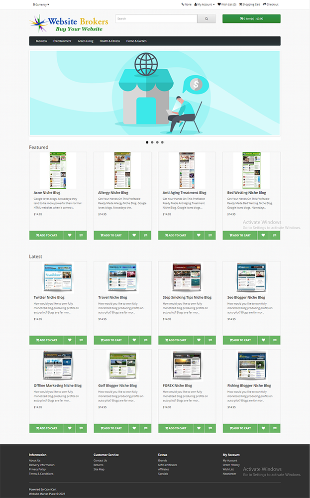 Sell Websites online - complete website 30 scripts included free Hosting /setup