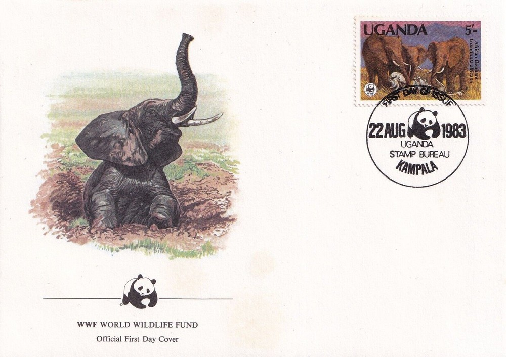 SA04 Uganda 1983 African Elephants FDC