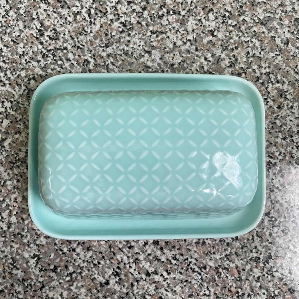SEED By Ciroa Stoneware Teal Oversized 2 Stick Butter Dish
