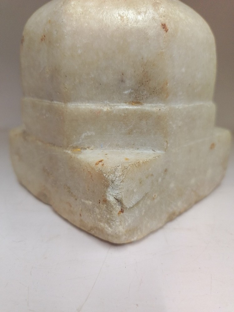 OLD MUGHAL WHITE MARBLE CARPET WEIGHTS COLLECTIBLE.