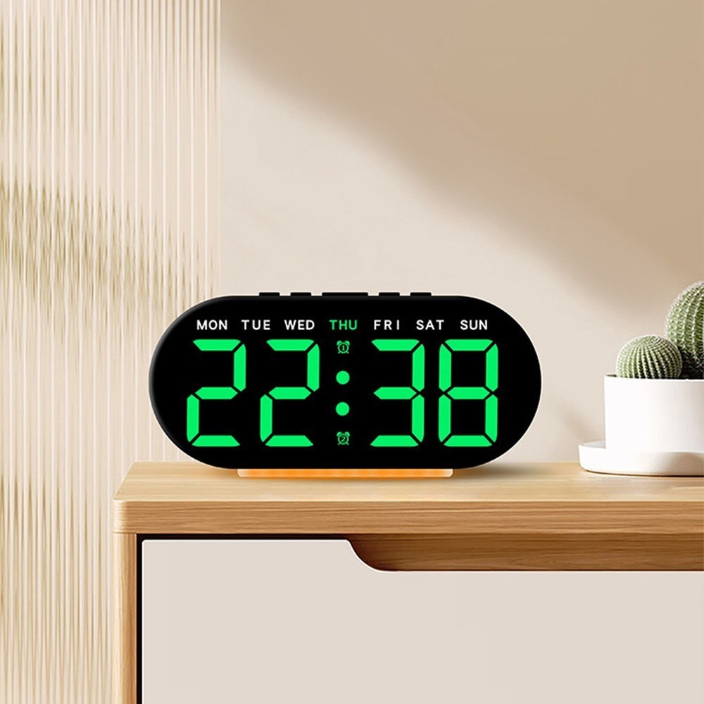 Large Screen Multifunction Clock with Temperature and Brightness Control
