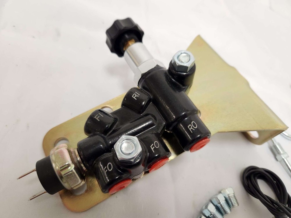 Universal Bottom Mount Adjustable Proportioning Valve Kit with Bracket & Lines