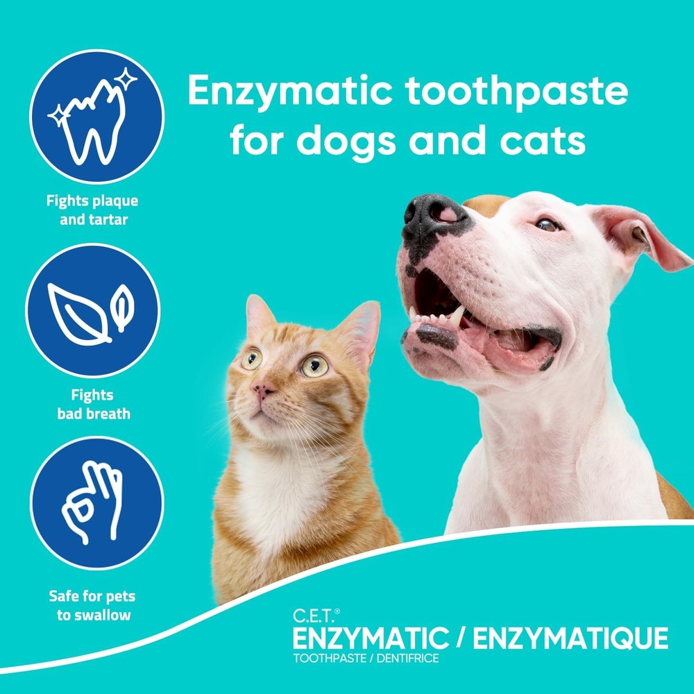 Virbac C.E.T. Enzymatic Toothpaste| Tartar & Plaque Control for Fresh Breath |