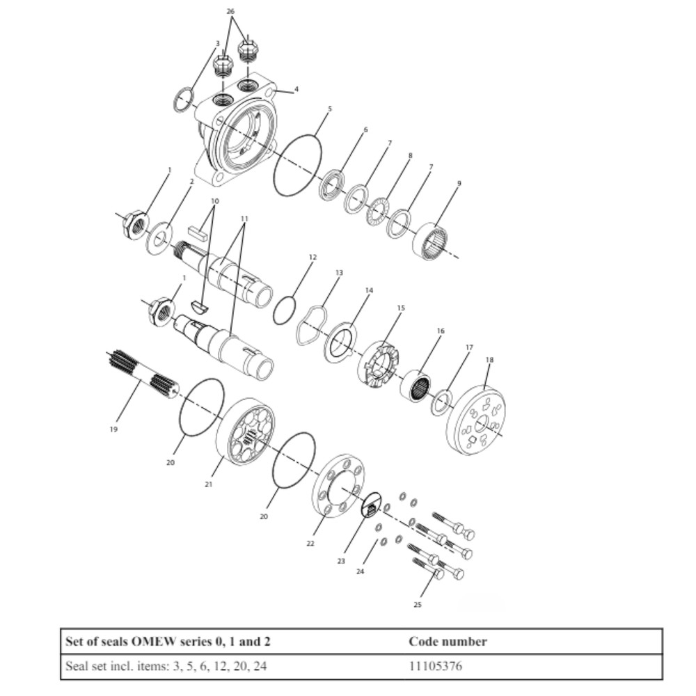 Aztec Replacement for Seal Kit for Danfoss 151H2015 - Hydraulic Motor