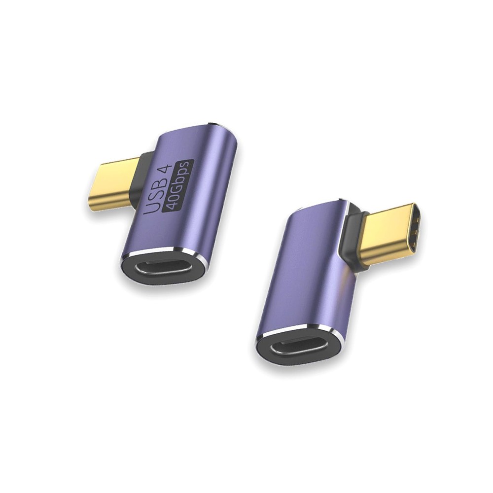 USB C 90 Degree Adapter (2 Pack), 40Gbps Data Transfer Type C Male to...