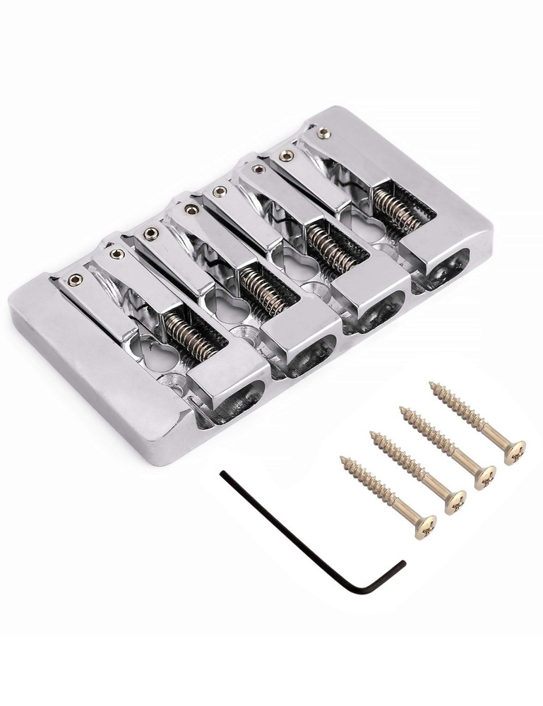 4 String Bass Bridge A Style Top Load String Through Tailpiece Zinc Saddles