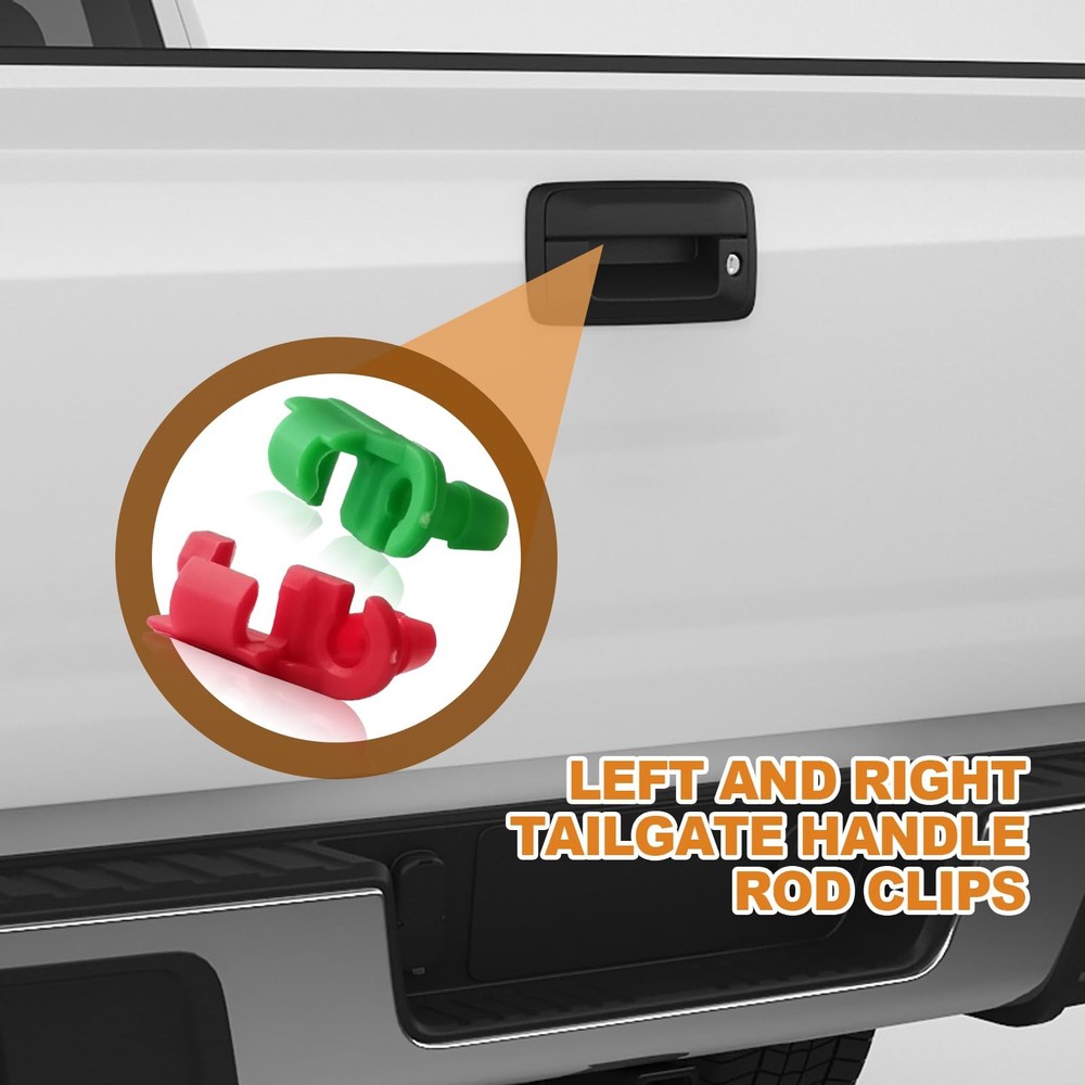 5 Pair Tailgate Handle Rod Clip, Left and Right One Size, green, red