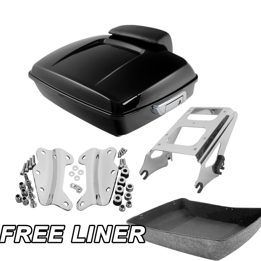 Chopped Trunk Backrest Mount Rack Docking Kit For Harley Touring 2009-13 US