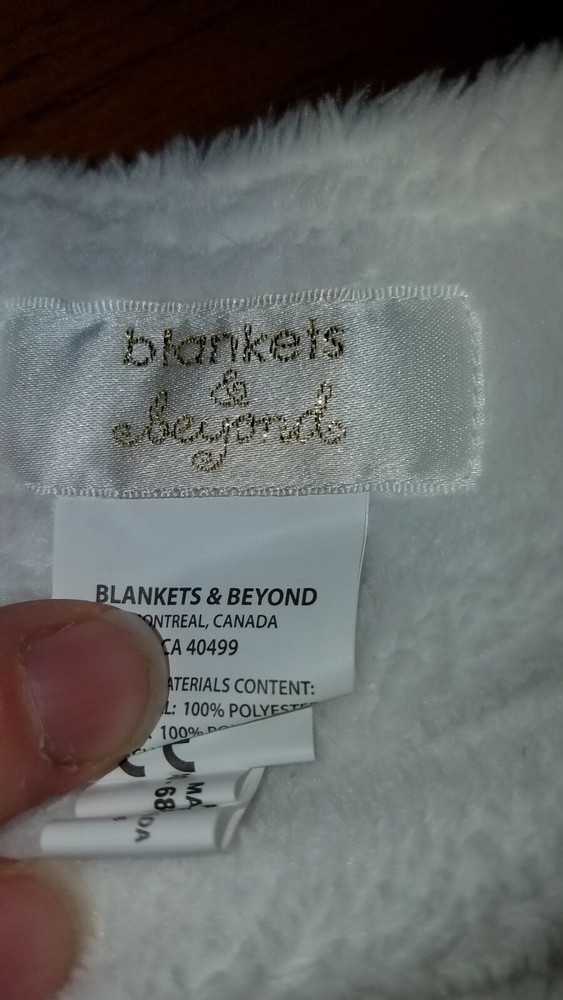 NEW Blankets & Beyond Gray White Minky Dot Teddy Bear Security Blanket