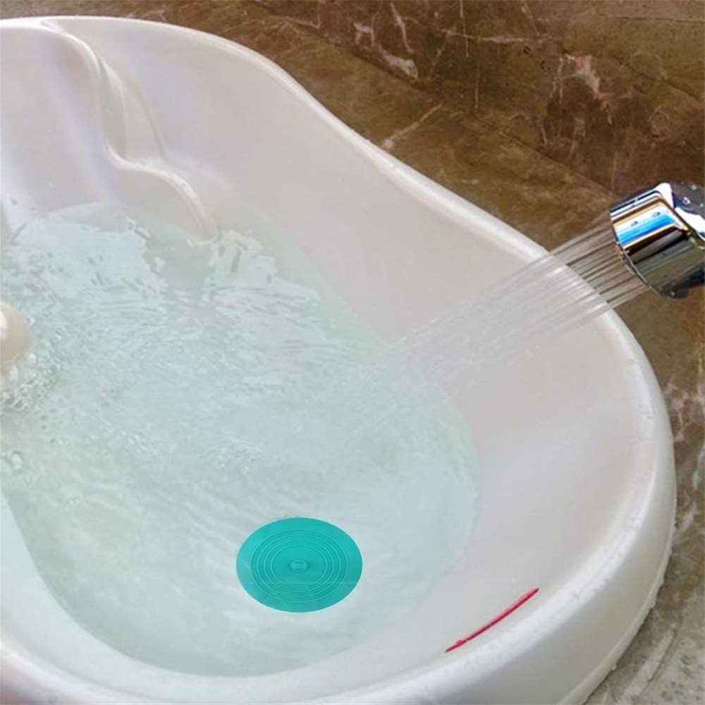 Effective 2-Pack 6” Silicone Drain Stoppers - Ideal for Bath & Laundry Use