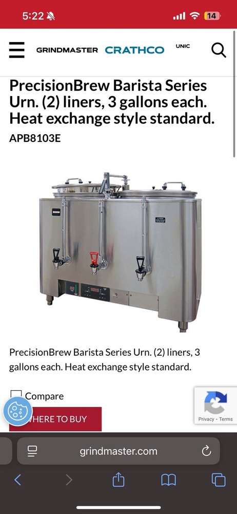 Grindmaster PercisionBrew 2x3gallon 8103E (ORG. $8,800) READ…