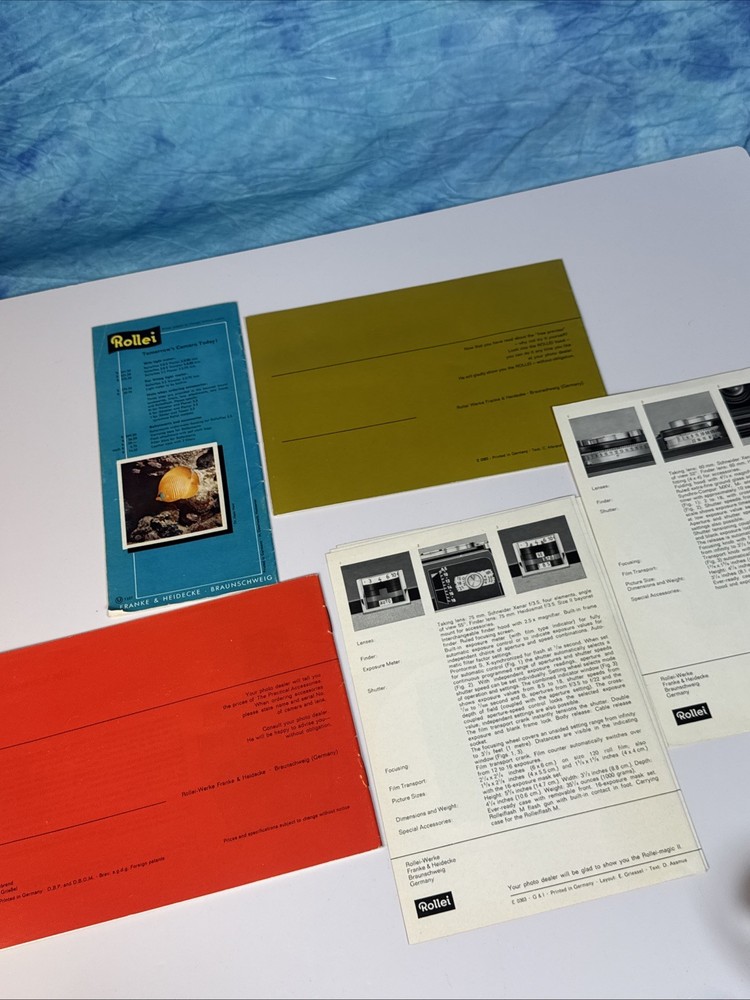 Rollei instruction manual 6 x 6 (M)