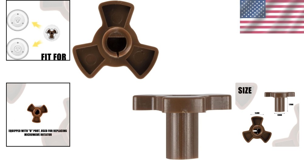 Universal Microwave Turntable Coupler 2pcs - 0.59"/15mm for Efficient Cooking