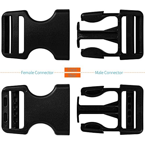 1" Webbing Strap Buckles Set - 10 Quick Release & 20 Tri-Glide Clips for Heavy D