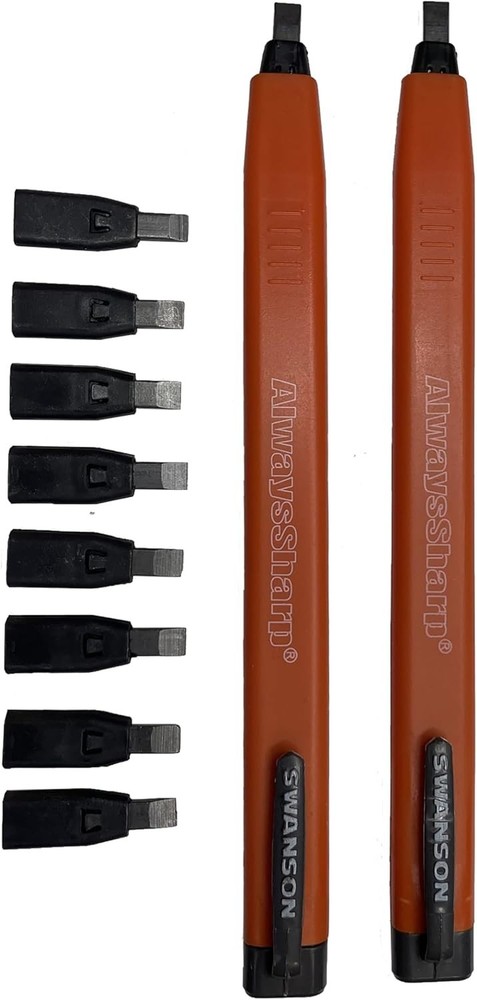 Co CP216 AlwaysSharp Refillable Mechanical Carpenter Pencil, Two Pack, with 8...