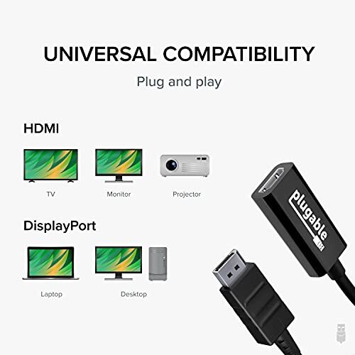 Plugable Active DisplayPort to HDMI Adapter - Connect Any DisplayPort-Enabled PC