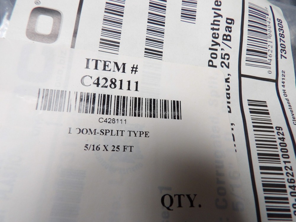 CORRUGATED LOOM TUBING SPLIT TYPE 5/16'' X 25FT POLYETHYLENE(C)