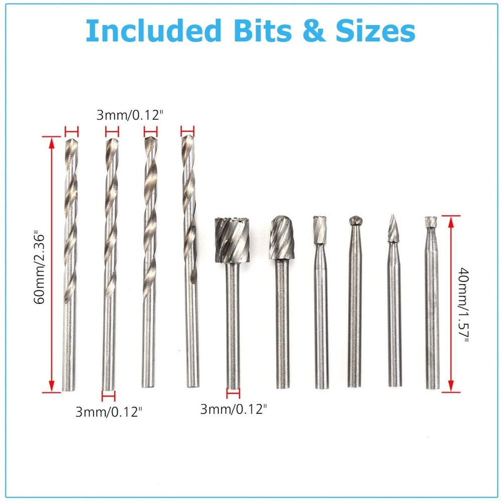 For Dremel Rotary Multi Tool Cutting Guide HSS Router Drill Bits Kit Attachment