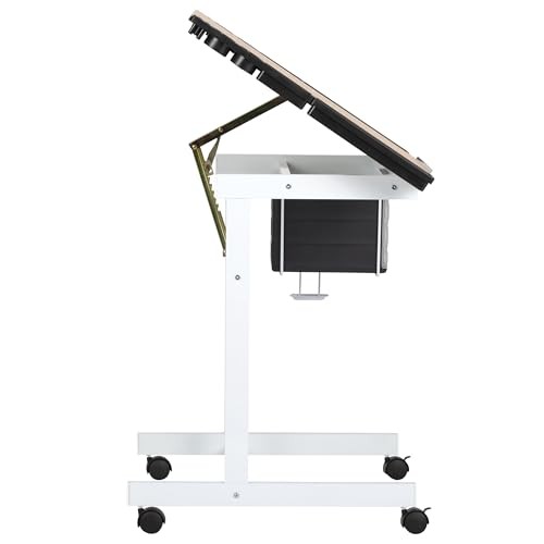 Studio Designs Craft Station, Top Adjustable Drafting Table White/Maple Deluxe