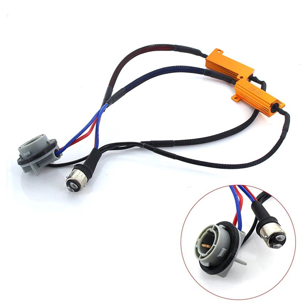 LED Resistor Kit 3157 Relay Harness Adapter Anti Flicker Error Decoder Canceller
